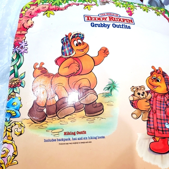 Teddy Ruxpin Grubby Sleepy Time Outfit 1987 Pajama and Slippers Vintage - Picture 7 of 11